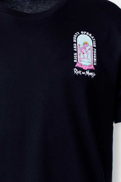  CAMISETA DE RICK Y MORTY NEGRA MANGA CORTA PARA HOMBRE