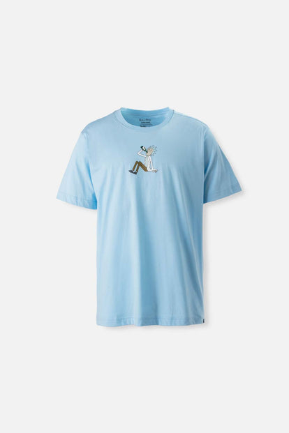  CAMISETA DE RICK Y MORTY AZUL CLARO ESTAMPADA PARA HOMBRE