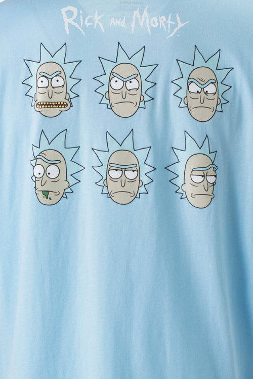 Card slide image -  CAMISETA DE RICK Y MORTY AZUL CLARO ESTAMPADA PARA HOMBRE
