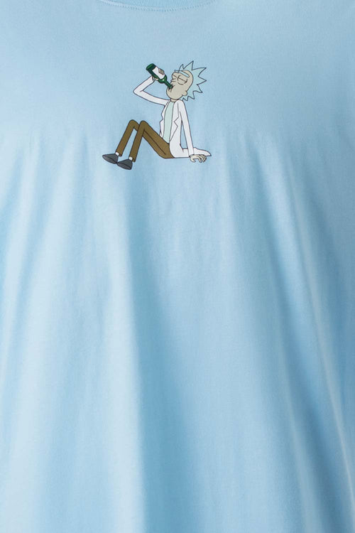 Card slide image -  CAMISETA DE RICK Y MORTY AZUL CLARO ESTAMPADA PARA HOMBRE