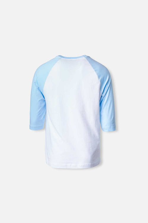 Card slide image -  CAMISETA DE LOS SIMPSON BLANCA Y AZUL MANGA 3/4 PARA HOMBRE