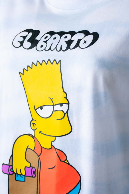  CAMISETA DE LOS SIMPSON AZUL CUELLO REDONDO PARA MUJER