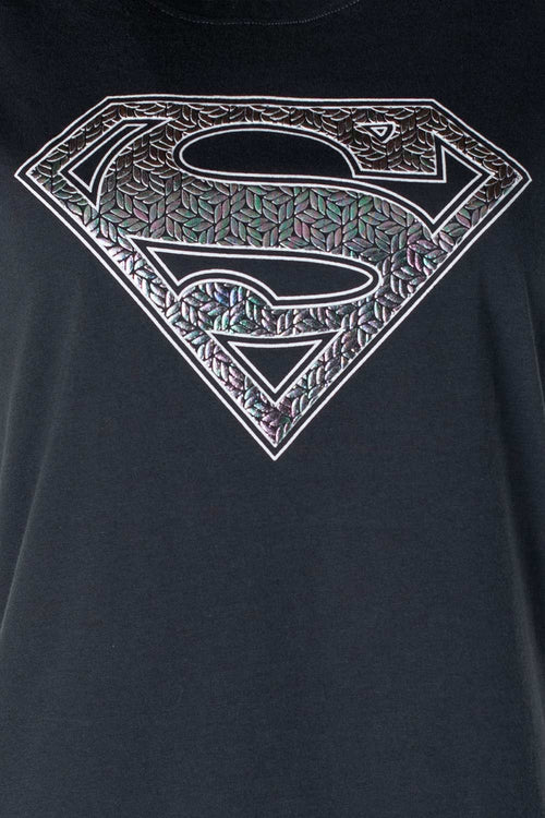 Card slide image -  CAMISETA DE SUPERMAN GRIS MANGA CORTA PARA MUJER