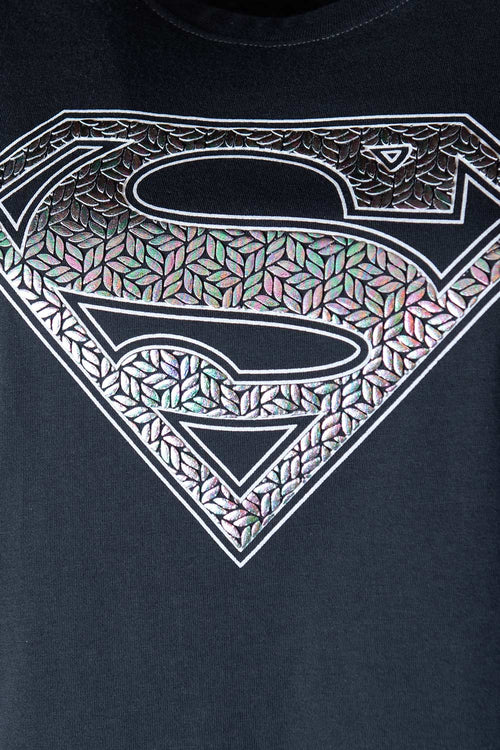 Card slide image -  CAMISETA DE SUPERMAN GRIS MANGA CORTA PARA MUJER