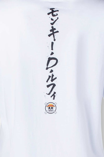  CAMISETA DE ONE PIECE BLANCA MANGA CORTA PARA MUJER
