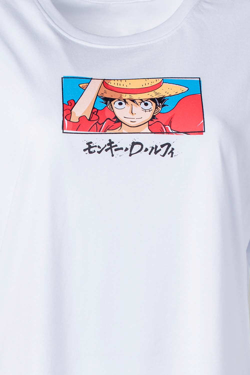 Card slide image -  CAMISETA DE ONE PIECE BLANCA MANGA CORTA PARA MUJER
