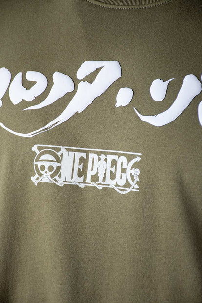 CAMISETA DE ONE PIECE VERDE MANGA CORTA PARA HOMBRE
