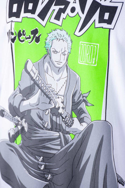  PIJAMA DE ONE PIECE NEGRA Y BLANCA CON PANTALÓN CORTO PARA HOMBRE
