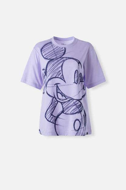  CAMISETA DE MICKEY MOUSE LAVANDA MANGA CORTA MUJER