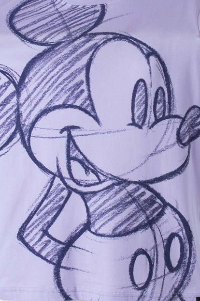  CAMISETA DE MICKEY MOUSE LAVANDA MANGA CORTA MUJER