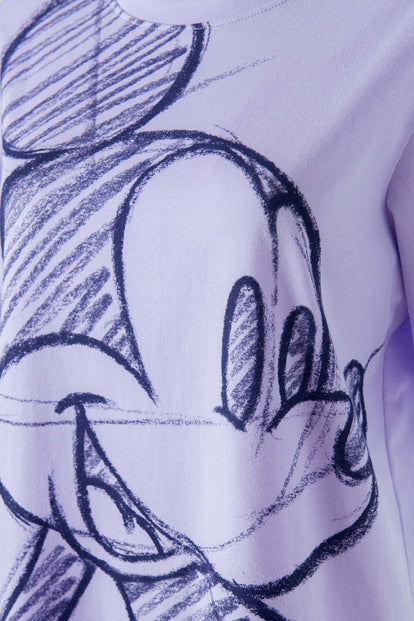  CAMISETA DE MICKEY MOUSE LAVANDA MANGA CORTA MUJER