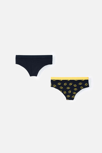  PACK X2 PANTIES DE BATMAN NEGRO Y AMARILLO PARA MUJER
