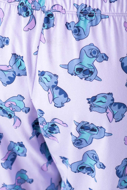  PIJAMA DE STITCH LILA DE PANTALÓN LARGO PARA MUJER
