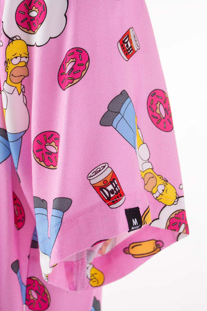  CAMISA DE LOS SIMPSON ROSADA MANGA CORTA GÉNERO NEUTRO