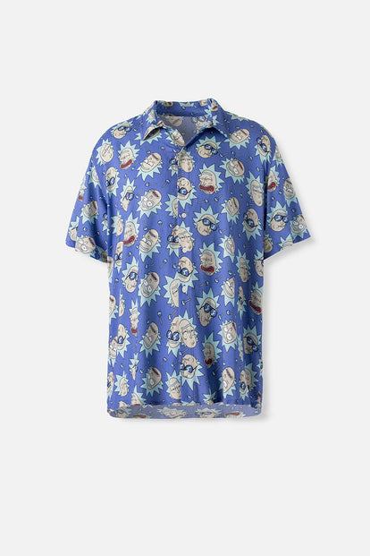  CAMISA DE RICK Y MORTY AZUL MANGA CORTA GÉNERO NEUTRO