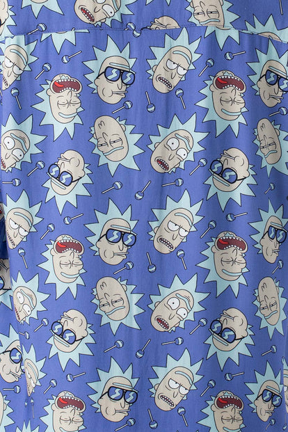  CAMISA DE RICK Y MORTY AZUL MANGA CORTA GÉNERO NEUTRO