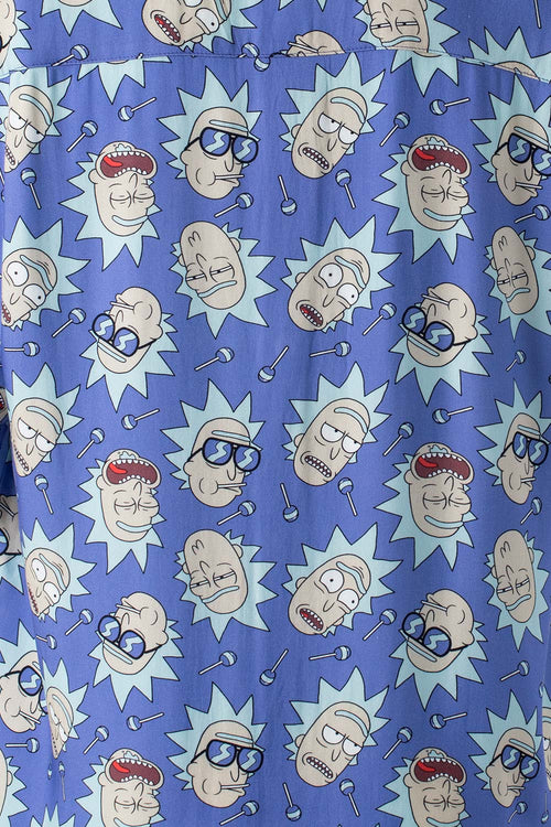 Card slide image -  CAMISA DE RICK Y MORTY AZUL MANGA CORTA GÉNERO NEUTRO