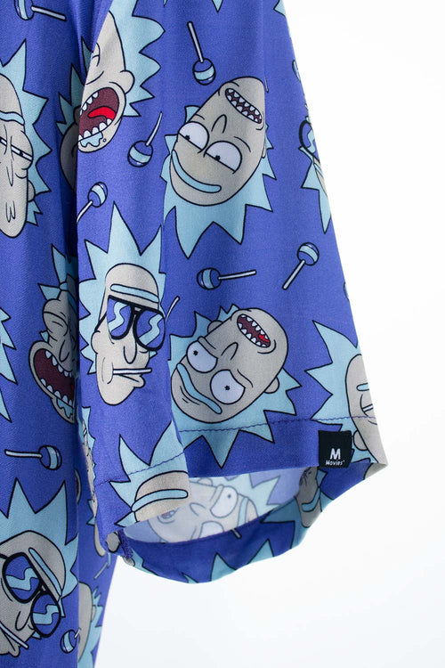 Card slide image -  CAMISA DE RICK Y MORTY AZUL MANGA CORTA GÉNERO NEUTRO