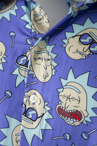  CAMISA DE RICK Y MORTY AZUL MANGA CORTA GÉNERO NEUTRO