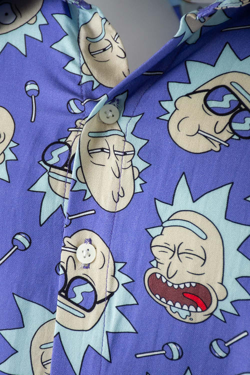 Card slide image -  CAMISA DE RICK Y MORTY AZUL MANGA CORTA GÉNERO NEUTRO