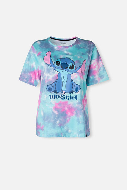  CAMISETA DE STITCH MULTICOLOR MANGA CORTA PARA MUJER