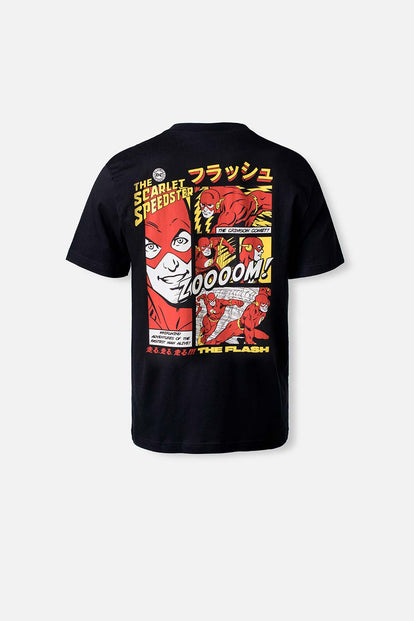  CAMISETA DE FLASH NEGRA MANGA CORTA PARA HOMBRE