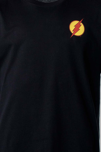  CAMISETA DE FLASH NEGRA MANGA CORTA PARA HOMBRE
