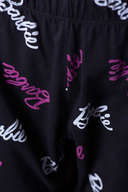  PIJAMA DE BARBIE BLANCA Y NEGRA DE PANTALÓN LARGO PARA MUJER