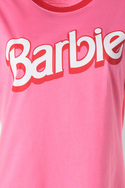  CAMISETA DE BARBIE ROSADA MANGA CORTA PARA MUJER