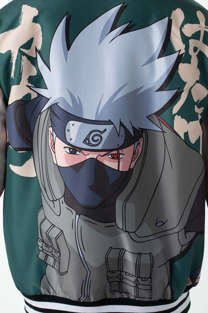  CHAQUETA DE NARUTO CON CIERRE Y CHOMPA VERDE Y MARFIL PARA HOMBRE