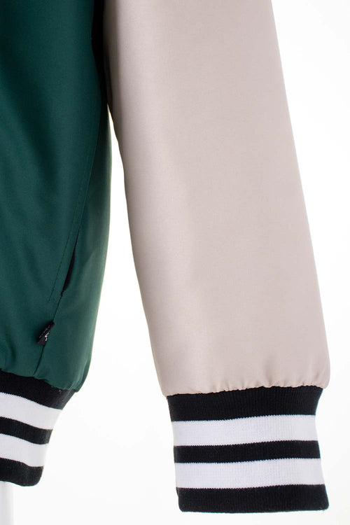 Card slide image -  CHAQUETA DE NARUTO CON CIERRE Y CHOMPA VERDE Y MARFIL PARA HOMBRE