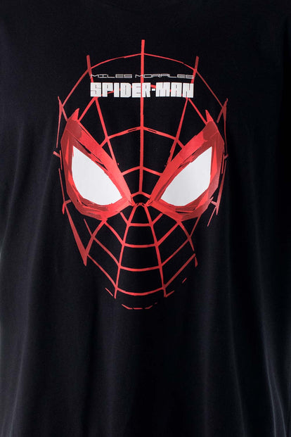  CAMISETA DE SPIDER-MAN MANGA CORTA NEGRA PARA HOMBRE