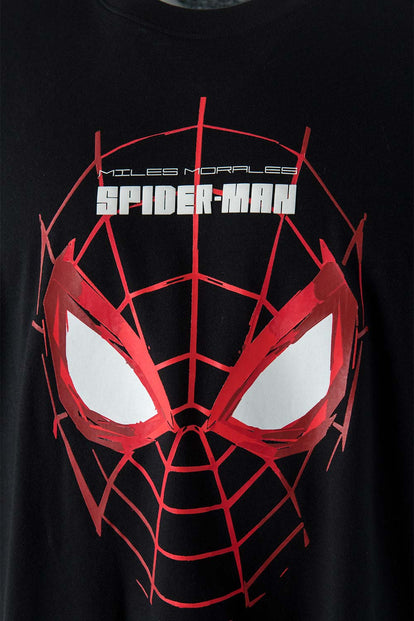  CAMISETA DE SPIDER-MAN MANGA CORTA NEGRA PARA HOMBRE