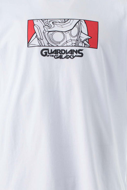  CAMISETA DE LOS GUARDIANES DE LA GALAXIA BLANCA MANGA CORTA PARA HOMBRE