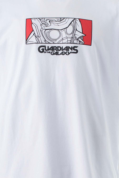 Card slide image -  CAMISETA DE LOS GUARDIANES DE LA GALAXIA BLANCA MANGA CORTA PARA HOMBRE