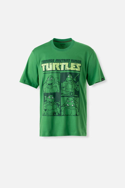  CAMISETA DE LAS TORTUGAS NINJA MANGA CORTA VERDE PARA HOMBRE
