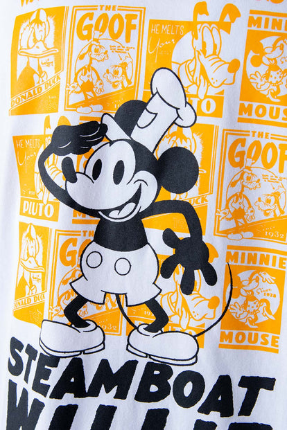  CAMISETA DE MICKEY MOUSE BLANCA MANGA CORTA PARA HOMBRE