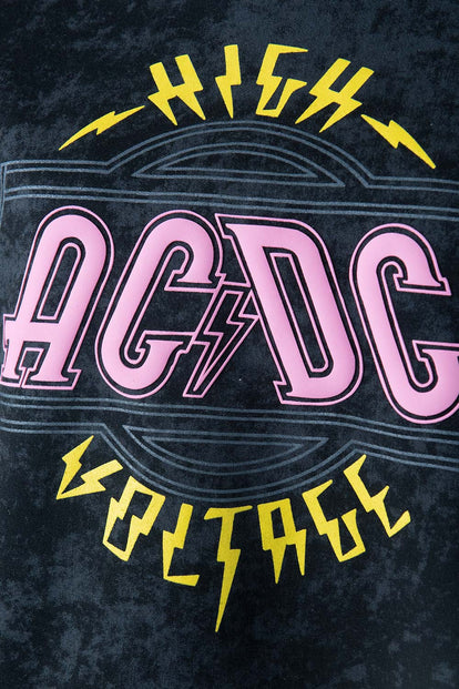  BUZO DE AC/DC GRIS TIPO CROP PARA MUJER