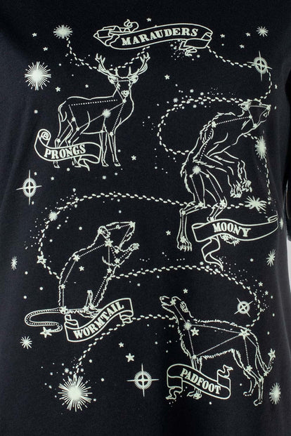  CAMISETA DE HARRY POTTER MANGA CORTA NEGRA PARA MUJER