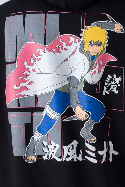  BUZO DE NARUTO CERRADO CON CAPUCHA NEGRO  PARA HOMBRE