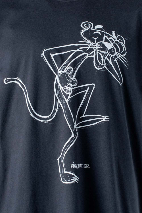 Card slide image -  CAMISETA DE LA  PANTERA ROSA MANGA CORTA GRIS GRAFITO PARA HOMBRE