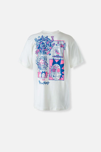  CAMISETA DE RICK Y MORTY MARFIL MANGA CORTA PARA HOMBRE