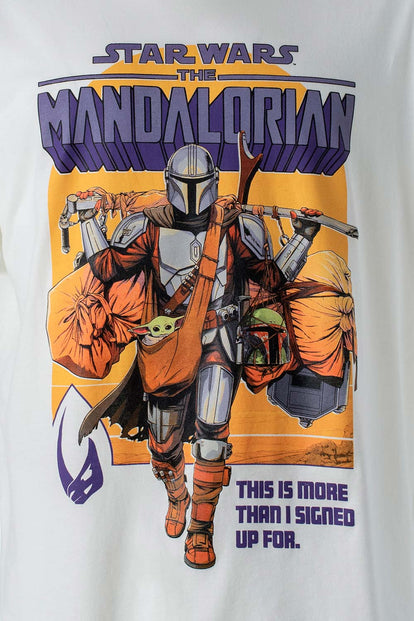  CAMISETA DE MANDALORIAN MANGA CORTA MARFIL PARA HOMBRE