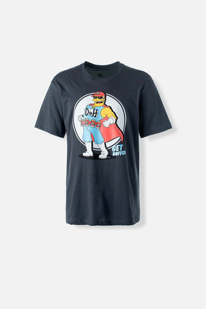  CAMISETA DE LOS SIMPSON MANGA CORTA GRIS PARA HOMBRE
