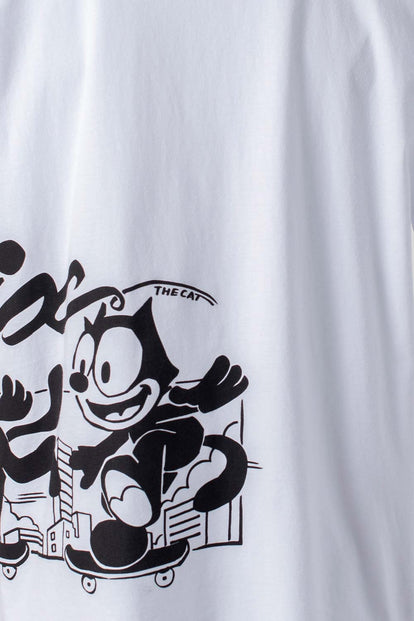  CAMISETA DE FELIX THE CAT MANGA CORTA BANCA GÉNERO NEUTRO