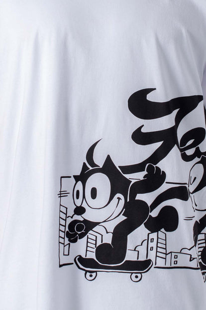 CAMISETA DE FELIX THE CAT MANGA CORTA BANCA GÉNERO NEUTRO
