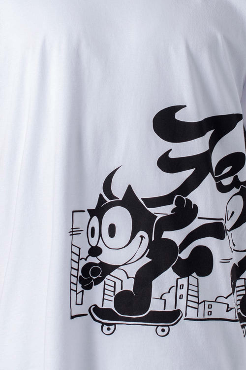 Card slide image -  CAMISETA DE FELIX THE CAT MANGA CORTA BANCA GÉNERO NEUTRO