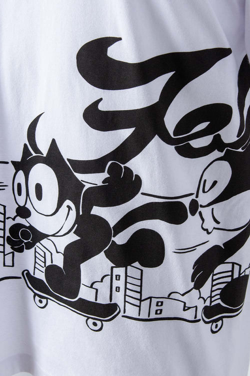 Card slide image -  CAMISETA DE FELIX THE CAT MANGA CORTA BANCA GÉNERO NEUTRO