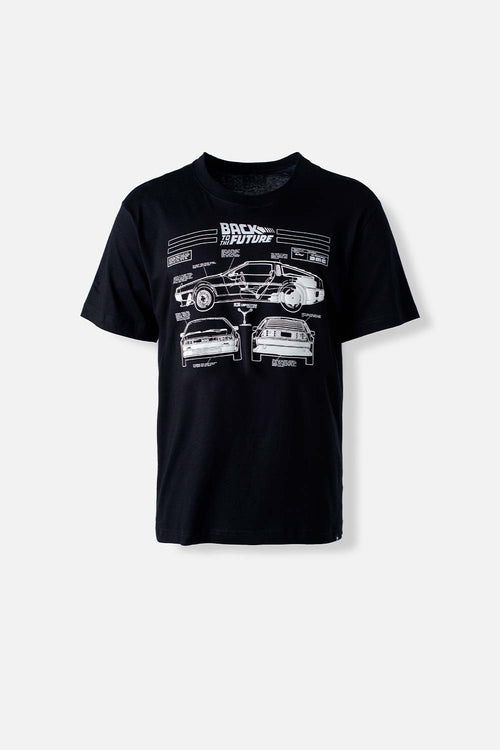 Card slide image -  CAMISETA DE BACK TO THE FUTURE MANGA CORTA NEGRA GENERO NEUTRO