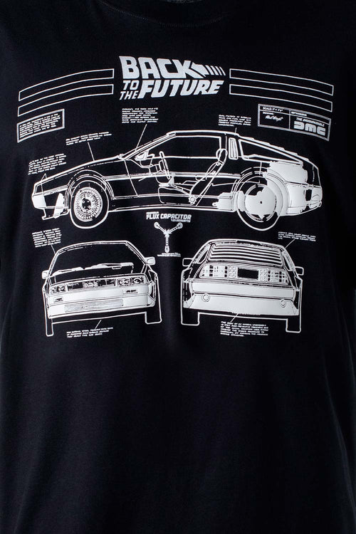 Card slide image -  CAMISETA DE BACK TO THE FUTURE MANGA CORTA NEGRA GENERO NEUTRO